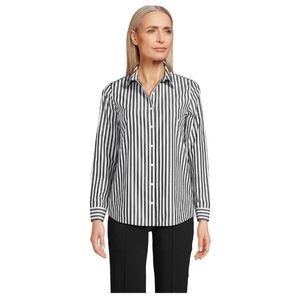 CALVIN KLEIN WOMEN'S NON IRON STRIPE BUTTON DOWN SHIRT SIZE 10